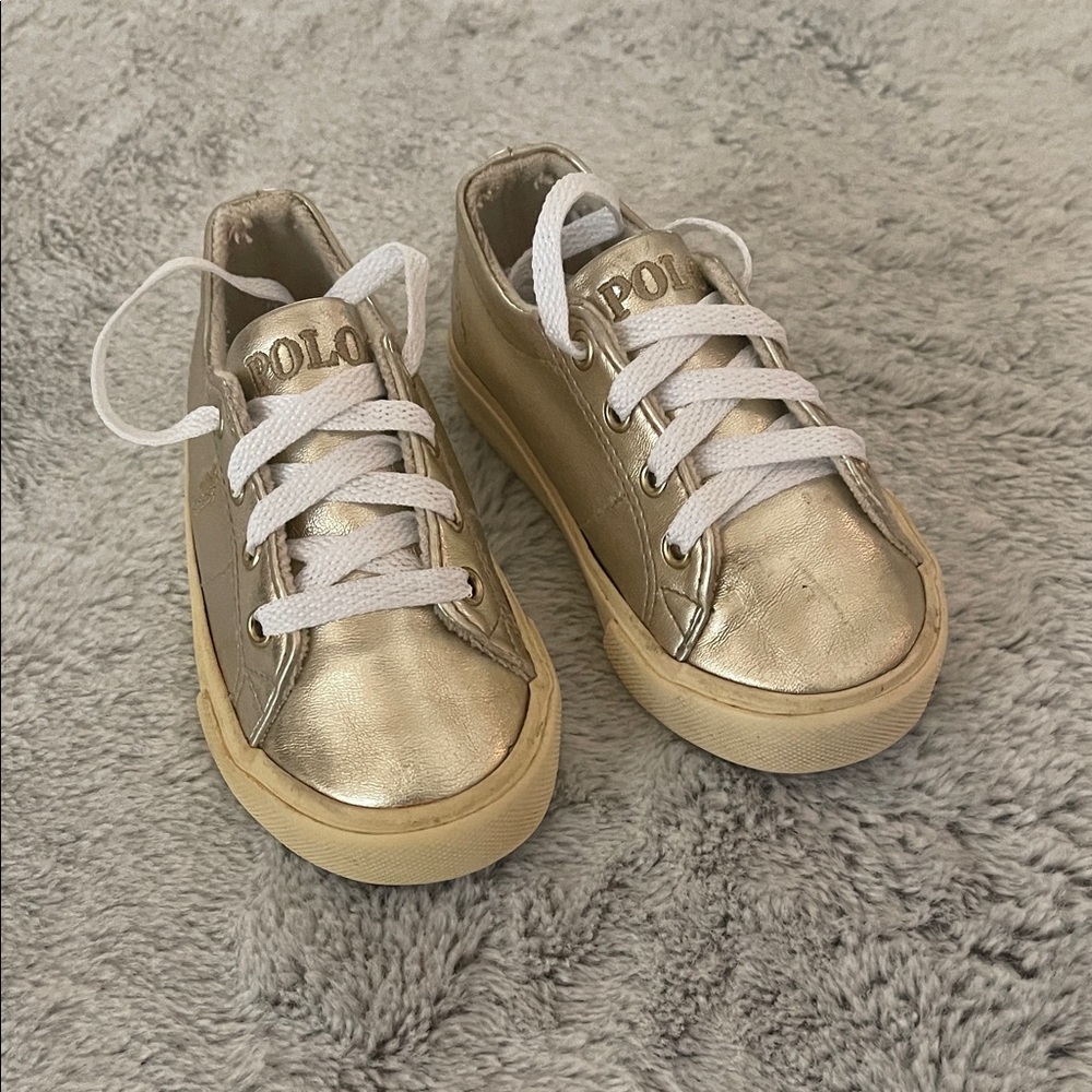 Polo by Ralph Lauren Kids Metallic Gold Sneakers  SZ 7